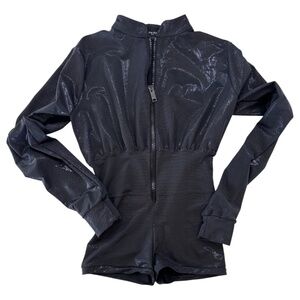 DELPHINE MURAT - COMBI SHORTS WITH ZIP - SHINNY STRETCH JERSEY - L